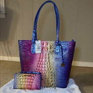 Brahmin Colorful Crocodile Tote and Wallet Set
